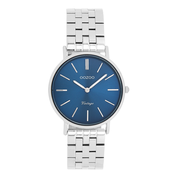 oozoo Zilverkleurige OOZOO horloge met roestvrijstalen armband - C20406