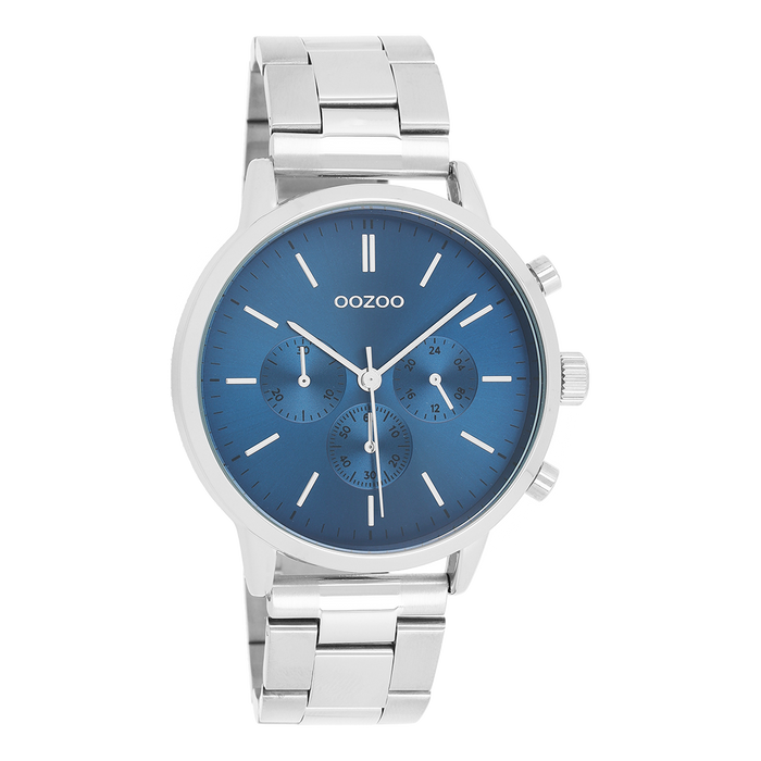 Oozoo Zilverkleurige OOZOO Horloge Met Roestvrijstalen Armband - C11406