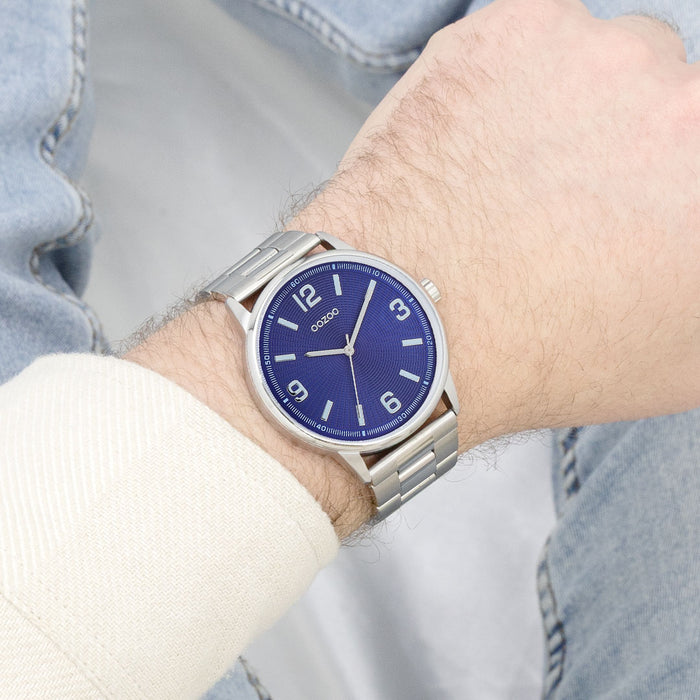 Oozoo Zilverkleurige OOZOO Horloge Met Roestvrijstalen Armband - C11503