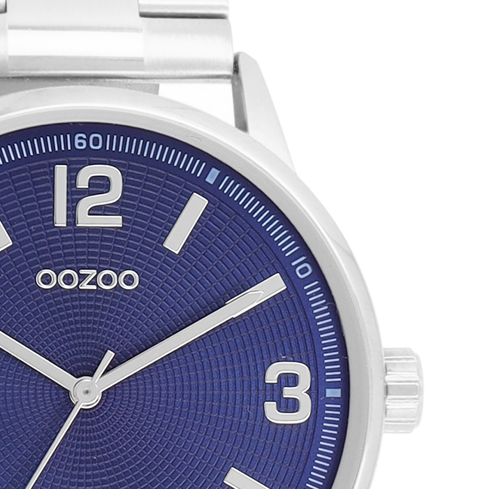 Oozoo Zilverkleurige OOZOO Horloge Met Roestvrijstalen Armband - C11503