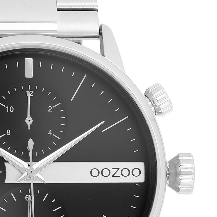 Oozoo Zilverkleurige OOZOO Horloge Met Roestvrijstalen Armband - C11511