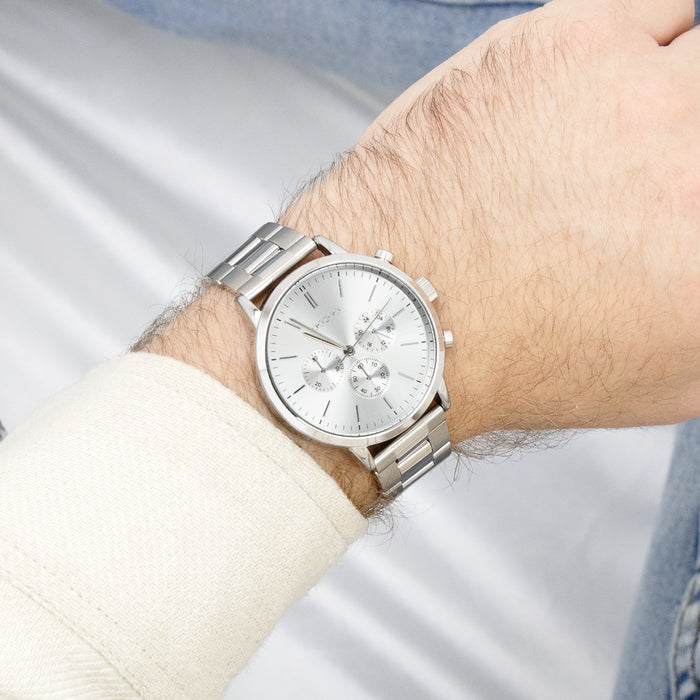 Oozoo Zilverkleurige OOZOO Horloge Met Roestvrijstalen Armband - C11405