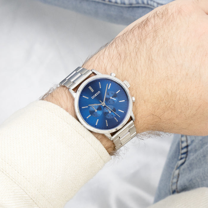 Oozoo Zilverkleurige OOZOO Horloge Met Roestvrijstalen Armband - C11406