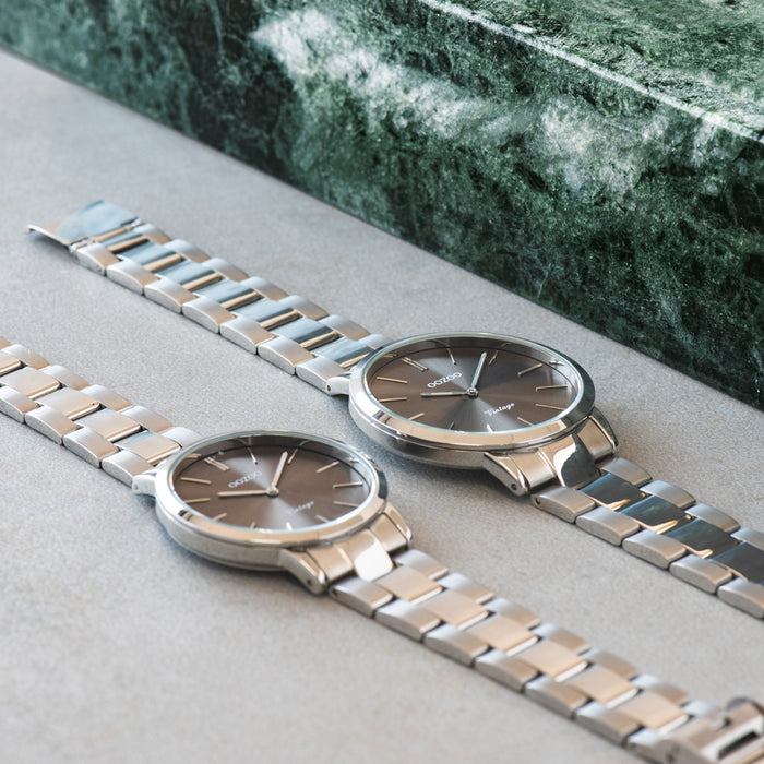 Oozoo Zilverkleurige OOZOO Horloge Met Roestvrijstalen Armband - C20021