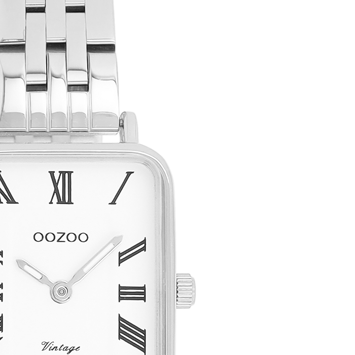 Oozoo Zilverkleurige OOZOO Horloge Met Roestvrijstalen Armband - C20410