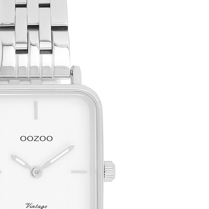 Oozoo Zilverkleurige OOZOO Horloge Met Roestvrijstalen Armband - C20416