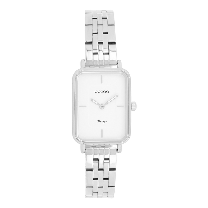 oozoo Zilverkleurige OOZOO horloge met roestvrijstalen armband - C20416