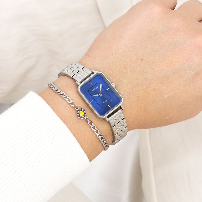 Oozoo Zilverkleurige OOZOO Horloge Met Roestvrijstalen Armband - C20417