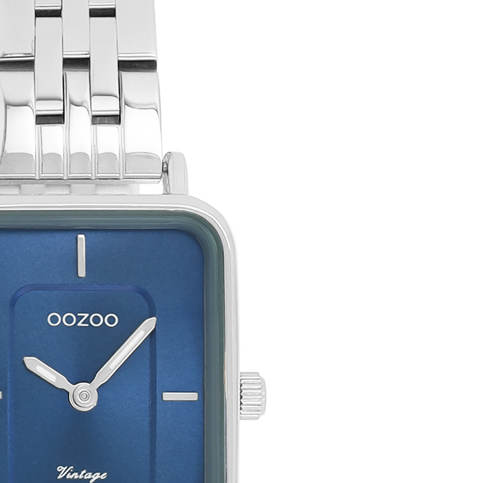 Oozoo Zilverkleurige OOZOO Horloge Met Roestvrijstalen Armband - C20417