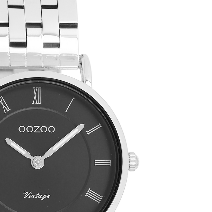Oozoo Zilverkleurige OOZOO Horloge Met Roestvrijstalen Armband - C20373