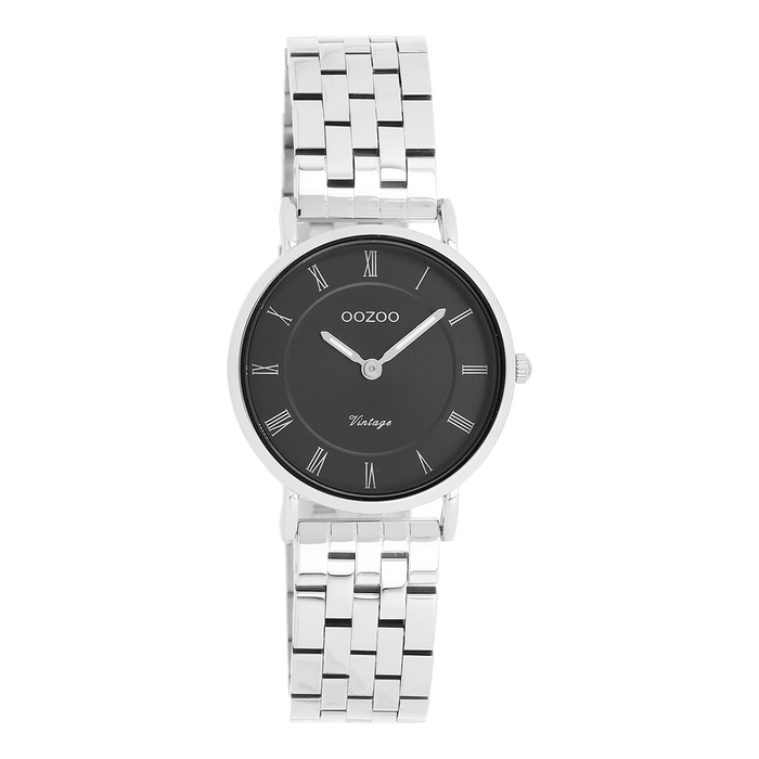 oozoo Zilverkleurige OOZOO horloge met roestvrijstalen armband - C20373