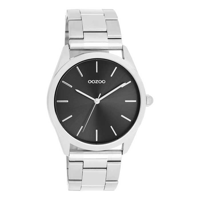 oozoo Zilverkleurige OOZOO horloge met roestvrijstalen armband - C11429