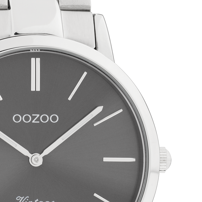 Oozoo Zilverkleurige OOZOO Horloge Met Roestvrijstalen Armband - C20021