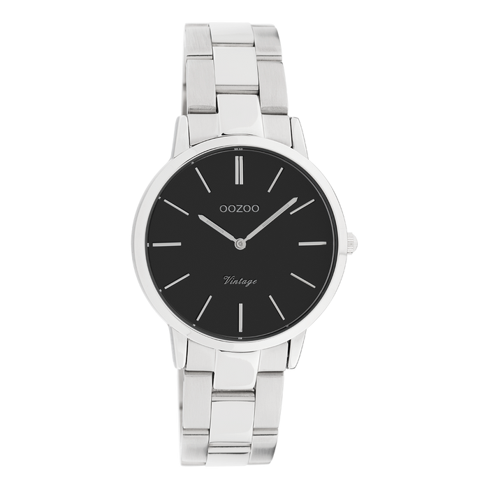 oozoo Zilverkleurige OOZOO horloge met roestvrijstalen armband - C20043