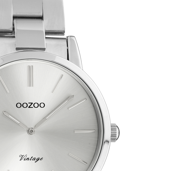 Oozoo Zilverkleurige OOZOO Horloge Met Roestvrijstalen Armband - C20110