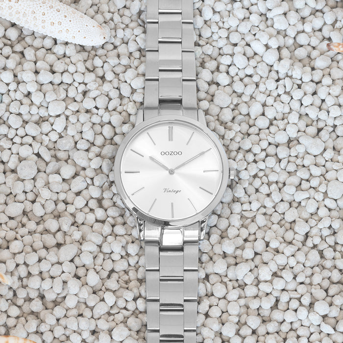 Oozoo Zilverkleurige OOZOO Horloge Met Roestvrijstalen Armband - C20027