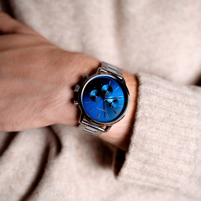 oozoo Zilverkleurige OOZOO horloge met roestvrijstalen armband - C11406