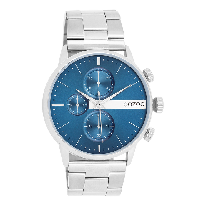 oozoo Zilverkleurige OOZOO horloge met roestvrijstalen armband - C11410