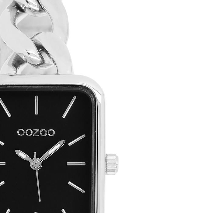 Oozoo Zilverkleurige OOZOO Horloge Met Schakelarmband - C11131
