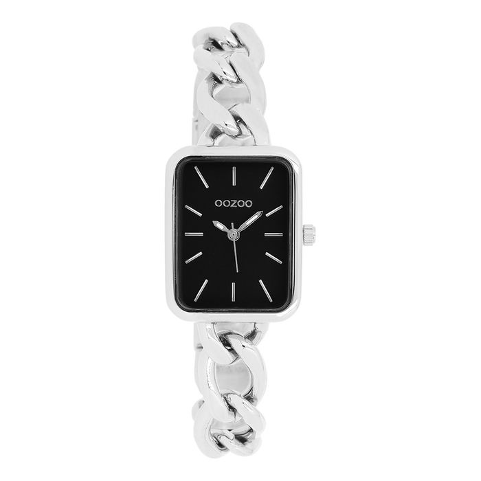 oozoo Zilverkleurige OOZOO horloge met schakelarmband - C11131