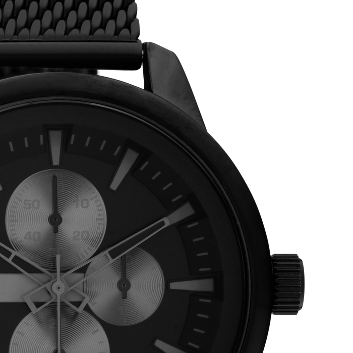 Oozoo Zwarte OOZOO Horloge Met Metalen Mesh Armband - C11019