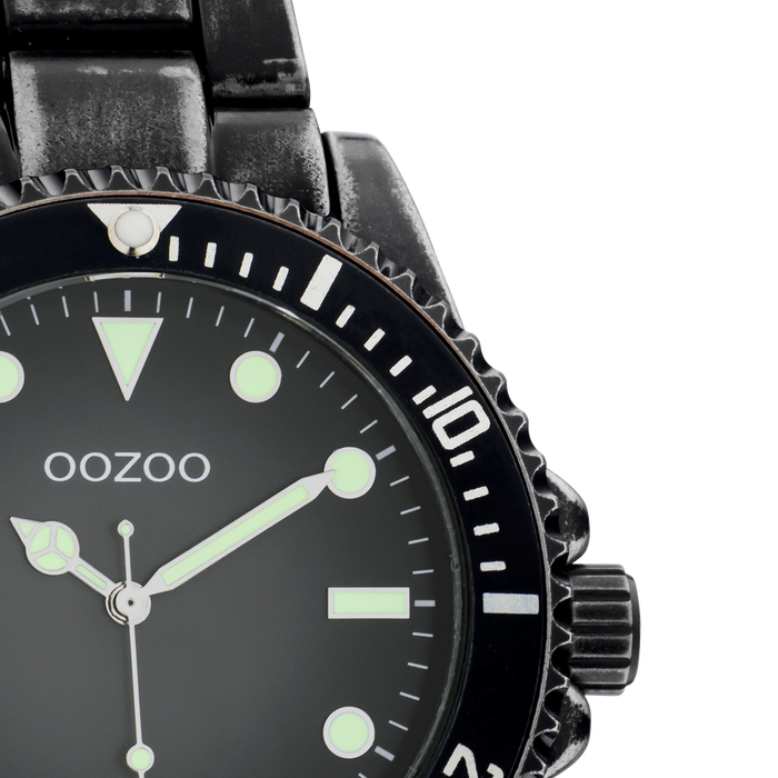 Oozoo Zwarte OOZOO Horloge Met Roestvrijstalen Armband - C11014