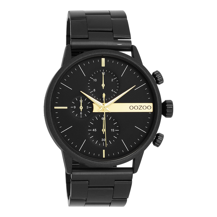 Oozoo Zwarte OOZOO Horloge Met Roestvrijstalen Armband - C11412
