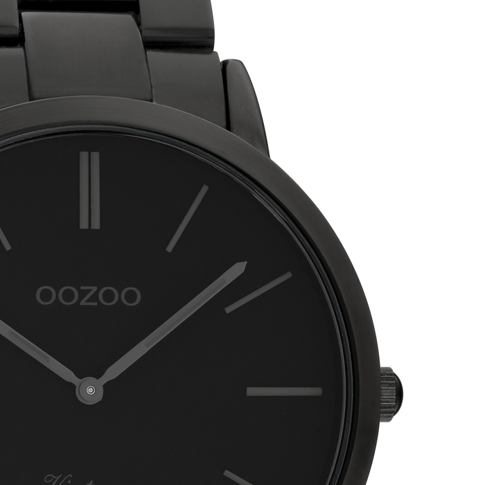 Oozoo Zwarte OOZOO Horloge Met Roestvrijstalen Armband - C20025