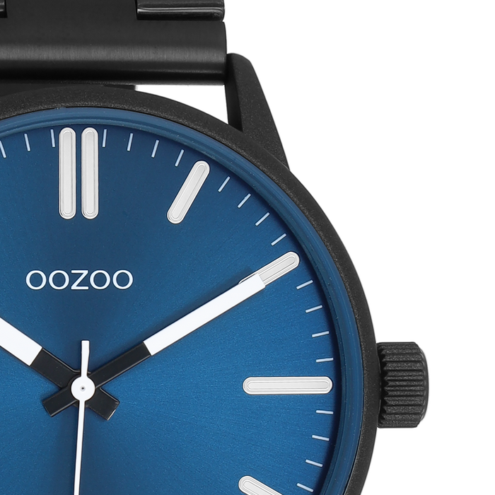 Oozoo Zwarte OOZOO Horloge Met Roestvrijstalen Armband - C11403