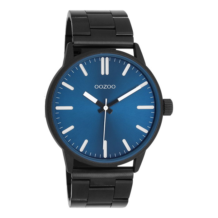 oozoo Zwarte OOZOO horloge met roestvrijstalen armband - C11403
