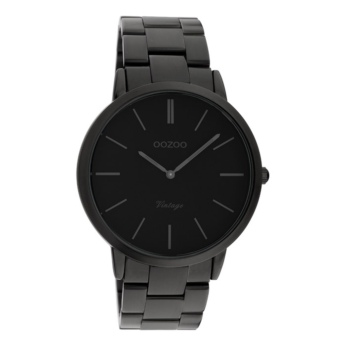 oozoo Zwarte OOZOO horloge met roestvrijstalen armband - C20025 oozoo Zwarte OOZOO horloge met roestvrijstalen armband - C20025