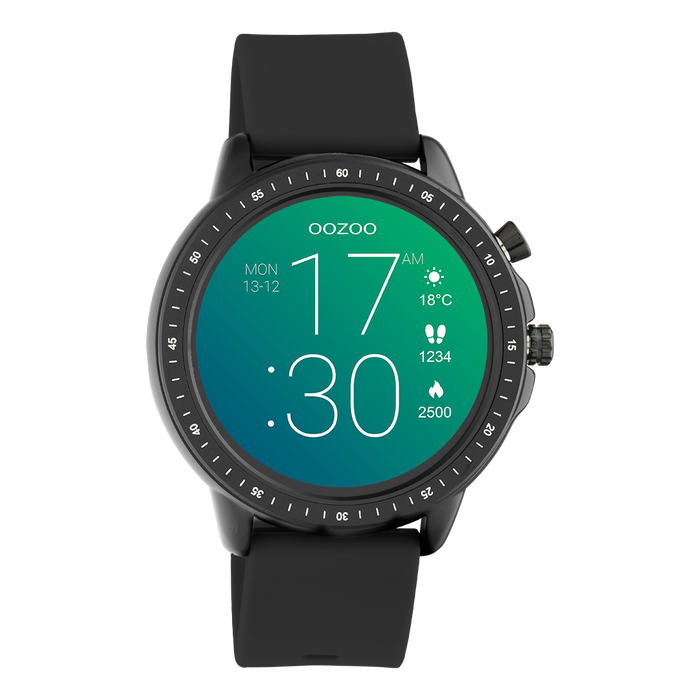 oozoo Zwarte OOZOO smartwatch met zwarte rubber band - Q00304