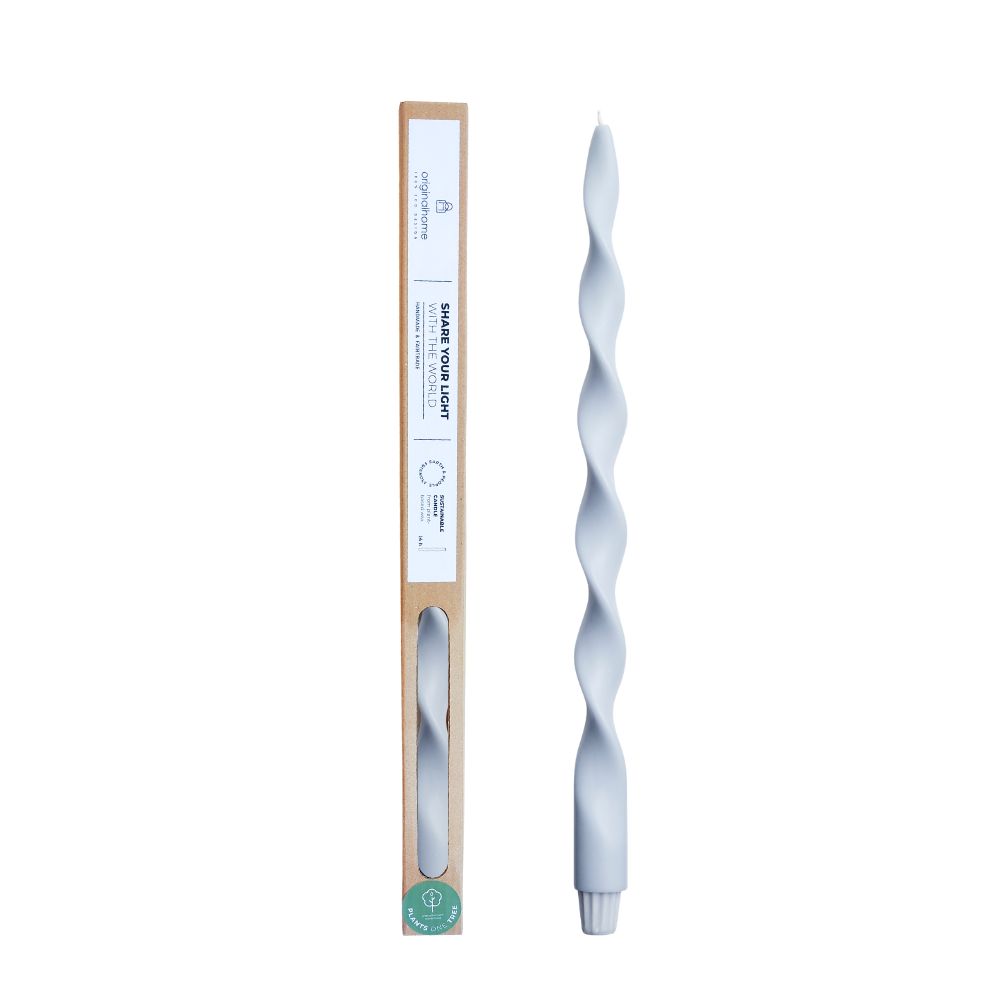 originalhome Big Lazy Spiral Candle – Pastel Blue – 40 cm