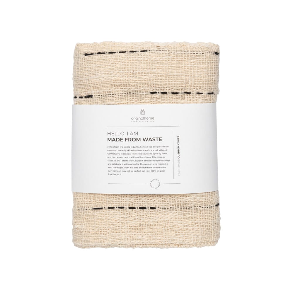 Originalhome Cushion Waste Cotton Dotted Black (50×50)