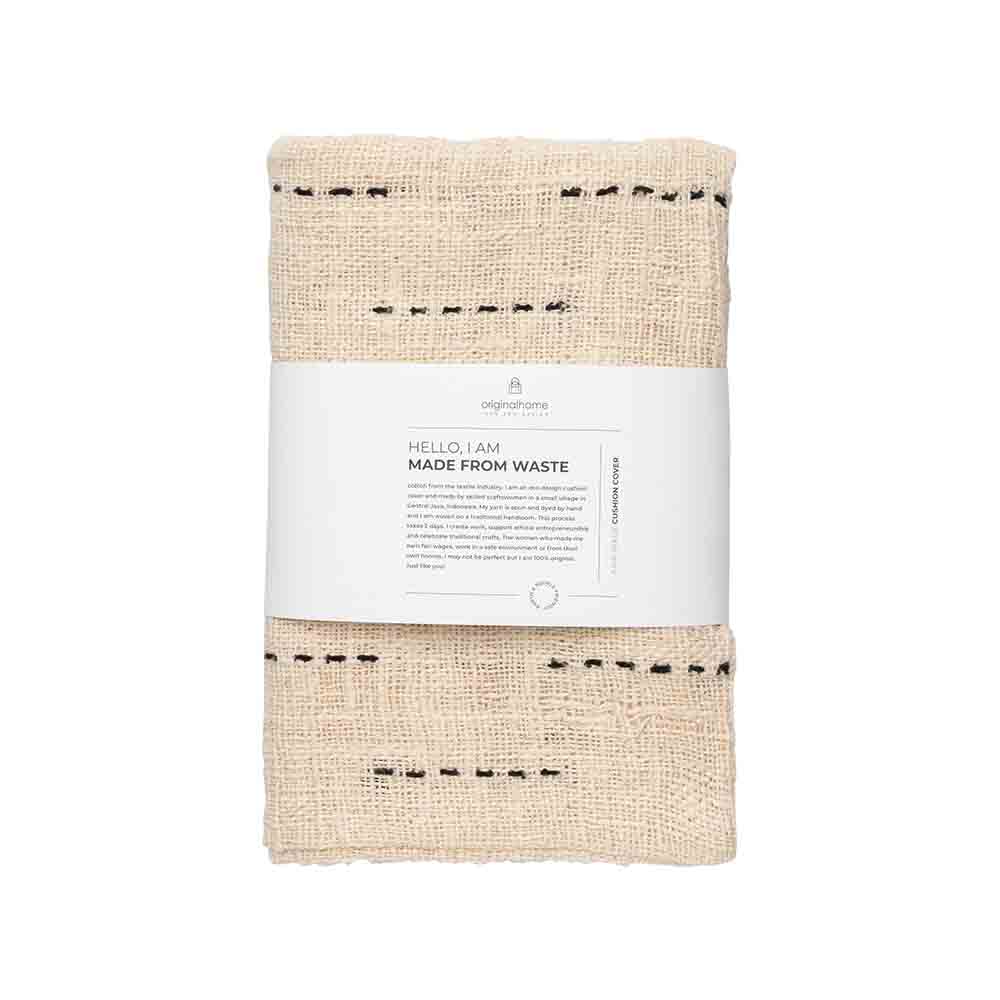 Originalhome Cushion Waste Cotton Dotted Black (60×40)