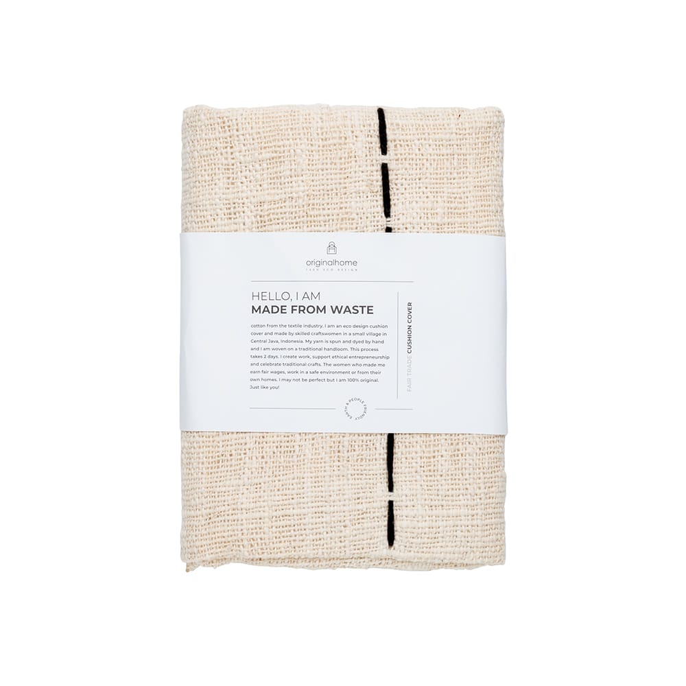 Originalhome Cushion Waste Cotton Graphic Black (50×50)