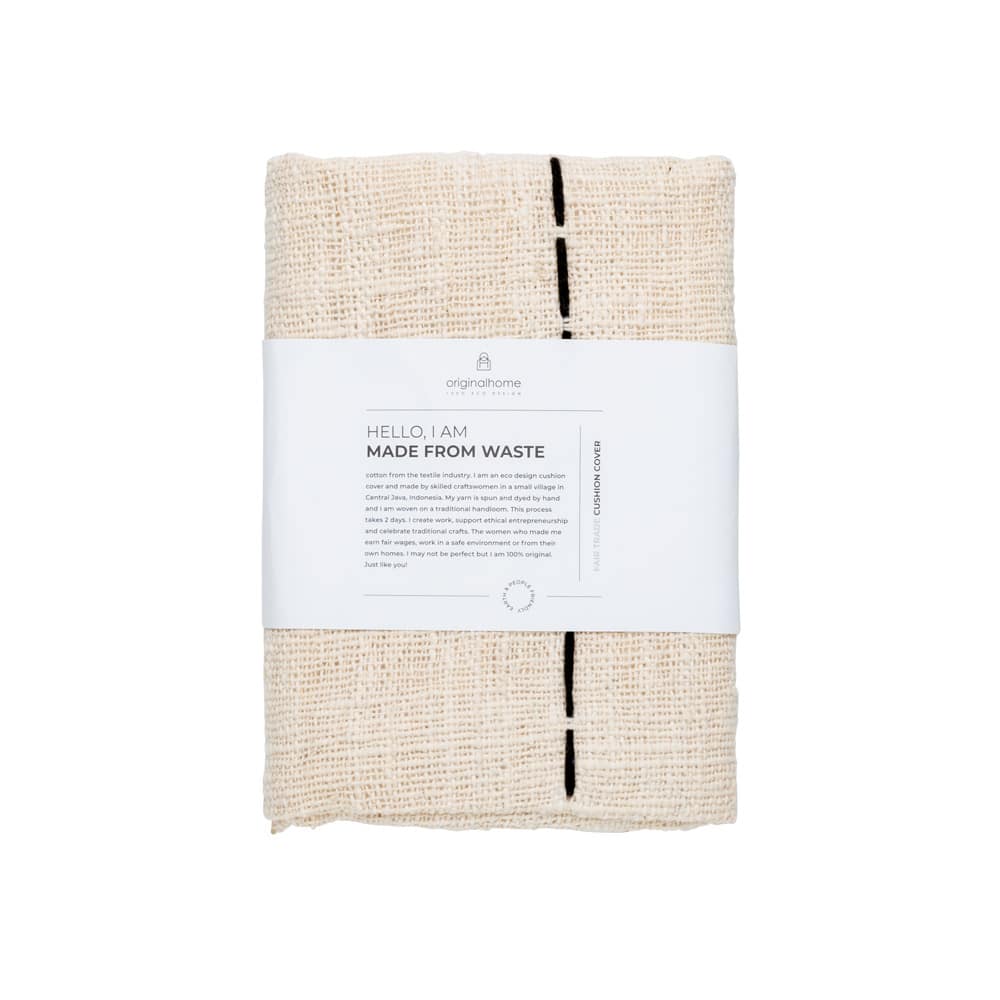 Originalhome Cushion Waste Cotton Graphic Black (60×40)