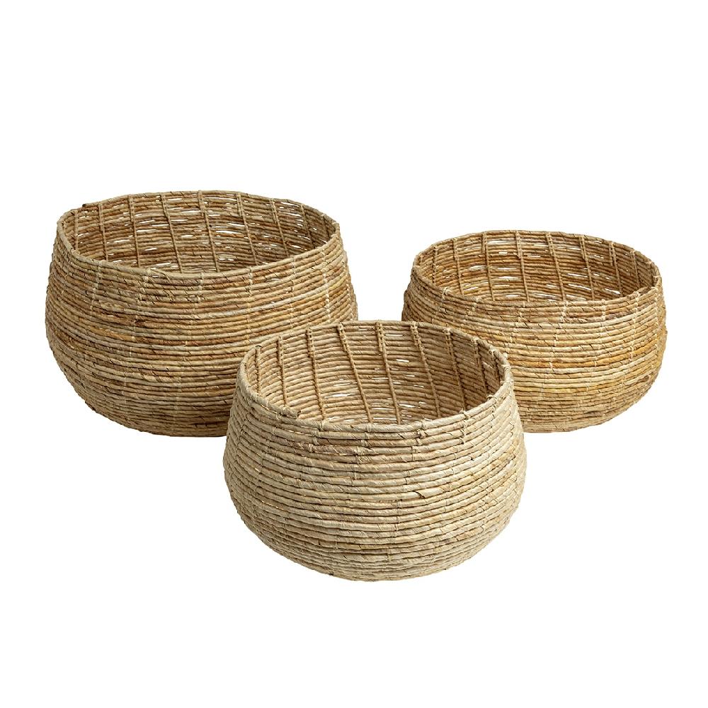 originalhome Abaca Floor Basket Natural – S/3