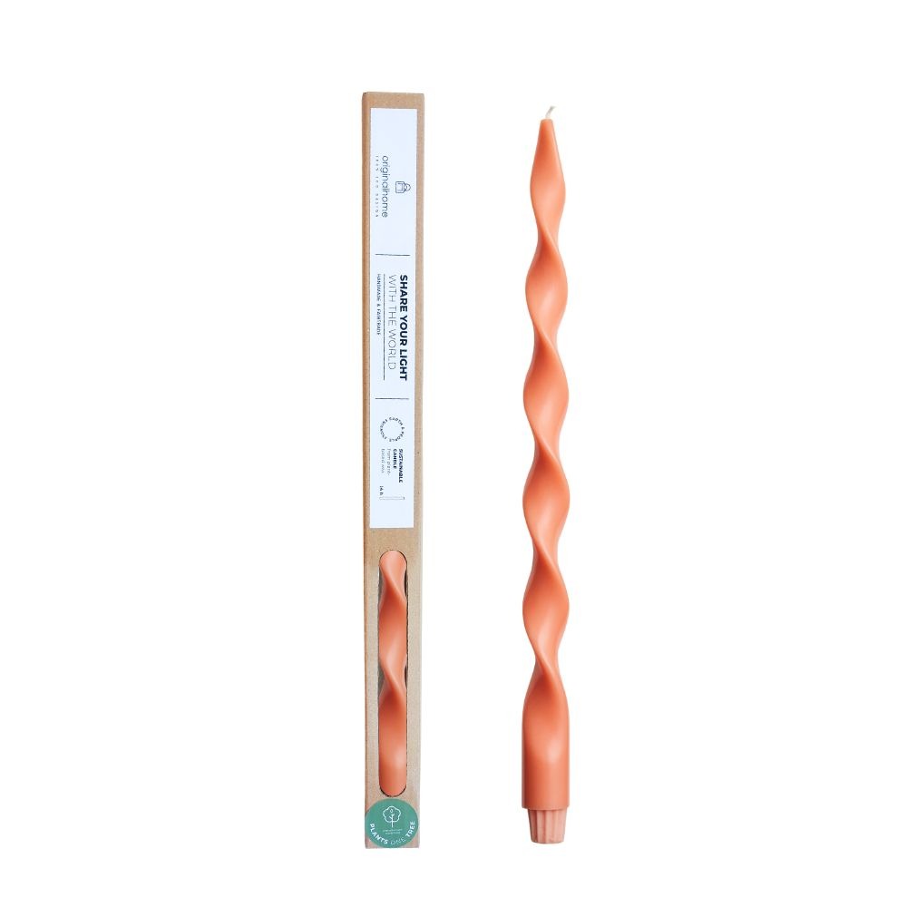 originalhome Big Lazy Spiral Candle – Apricot – 40 cm