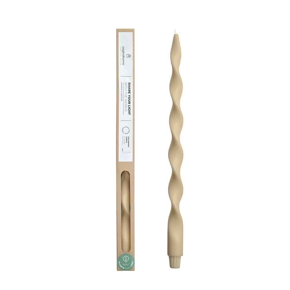originalhome Big Lazy Spiral Candle – Beige – 40 cm