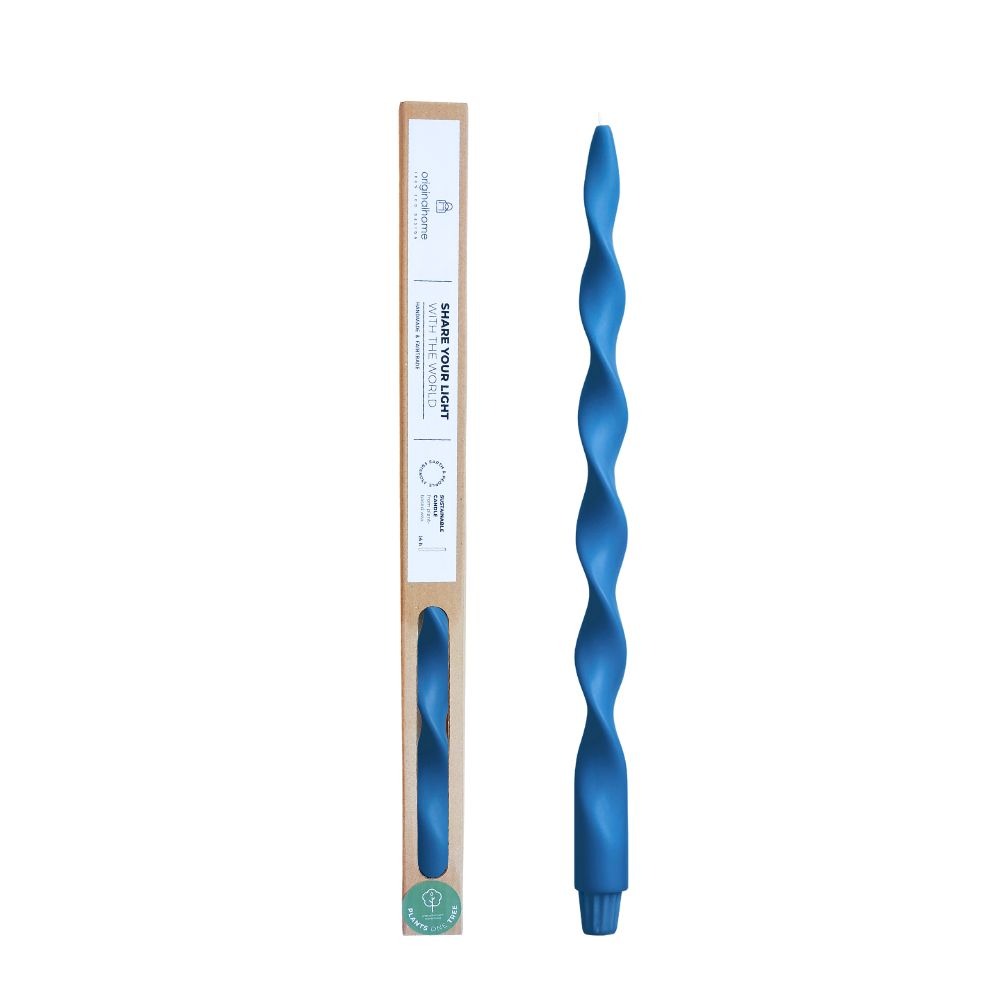 originalhome Big Lazy Spiral Candle – Blue – 40 cm