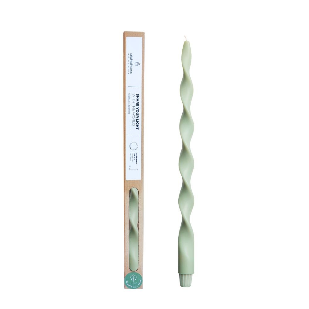 originalhome Big Lazy Spiral Candle – Green – 40 cm