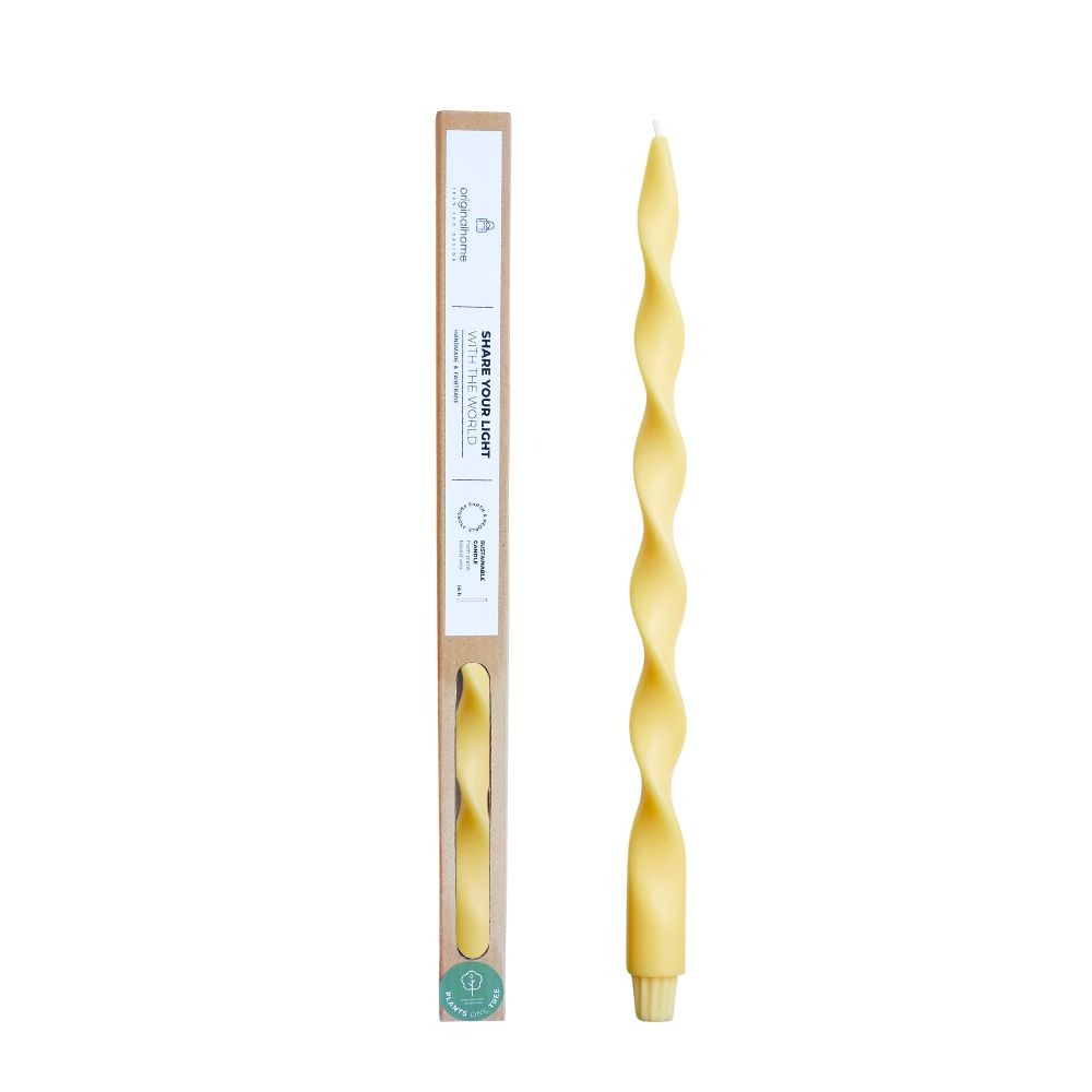 originalhome Big Lazy Spiral Candle – Lemon – 40 cm