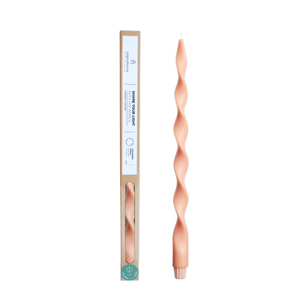 originalhome Big Lazy Spiral Candle – Peach – 40 cm