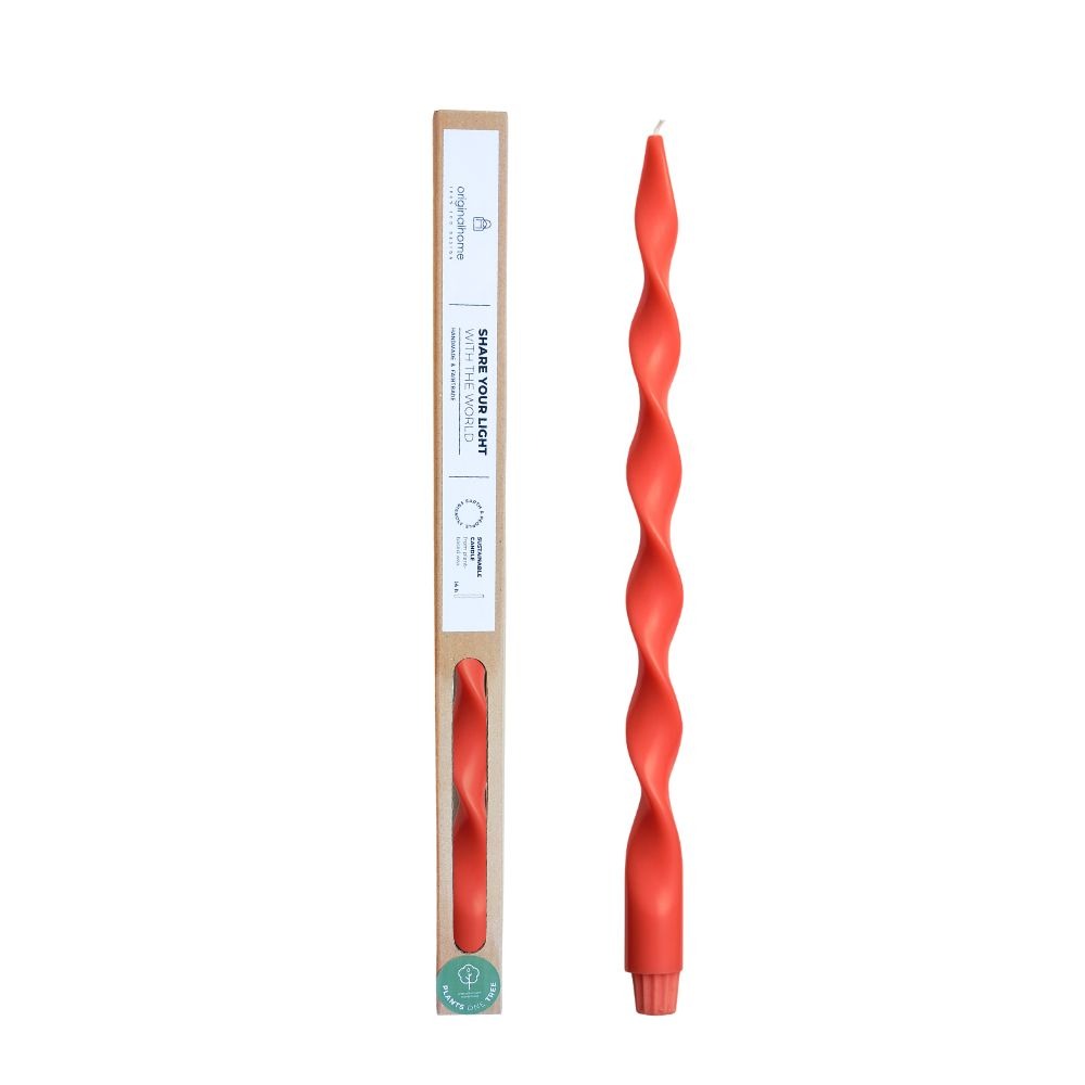 originalhome Big Lazy Spiral Candle – Warm Red – 40 cm