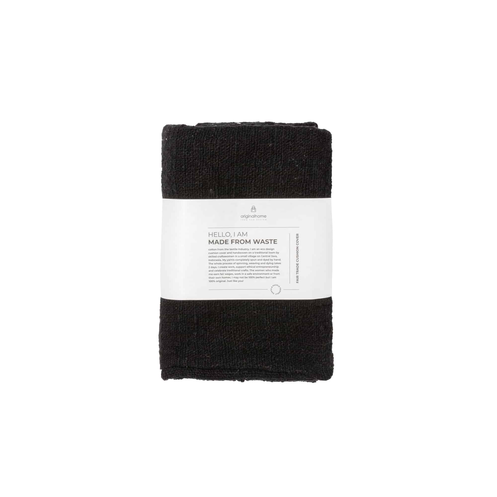 Originalhome Cushion Waste Cotton – Black (60×40)