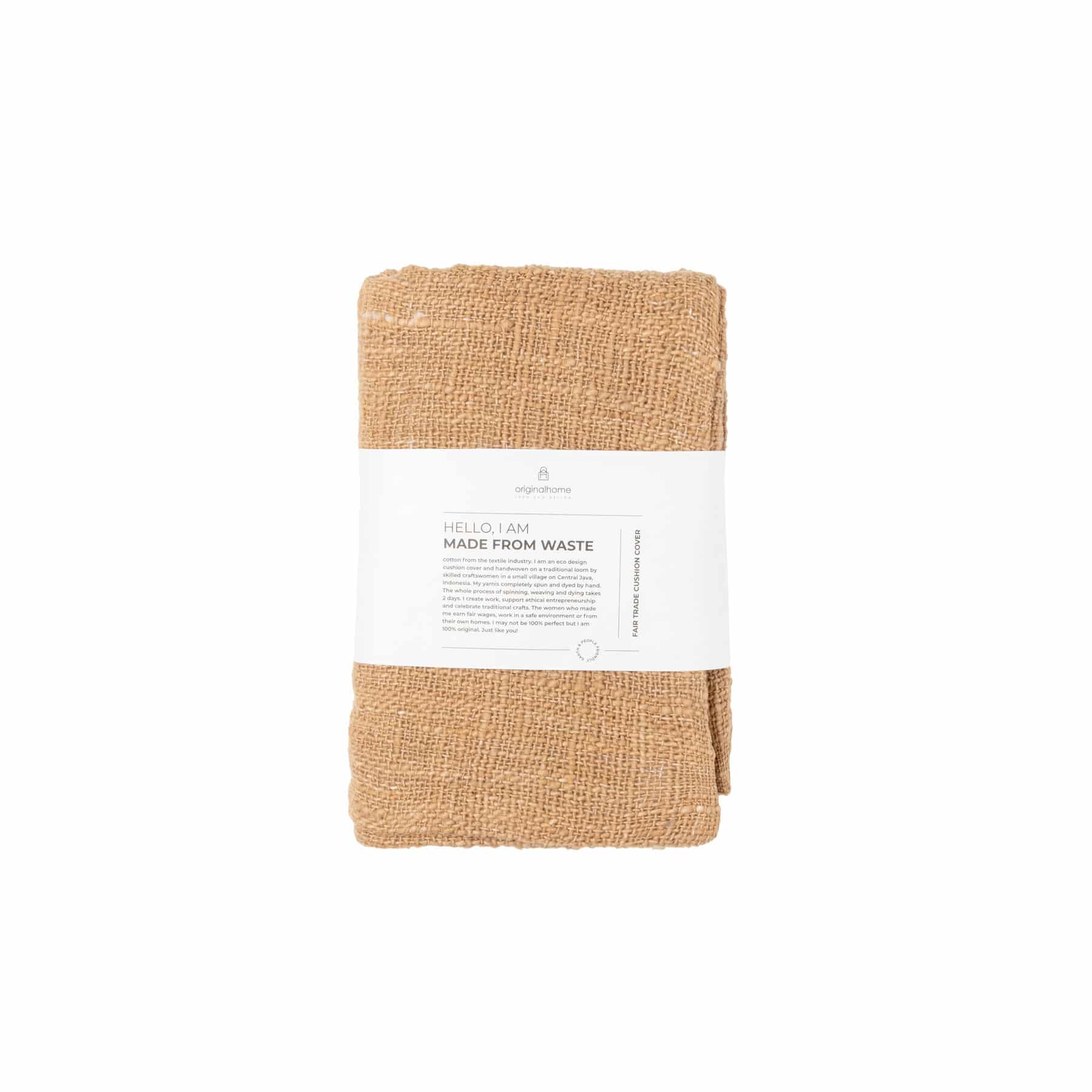 Originalhome Cushion Waste Cotton- Brown (50×50)