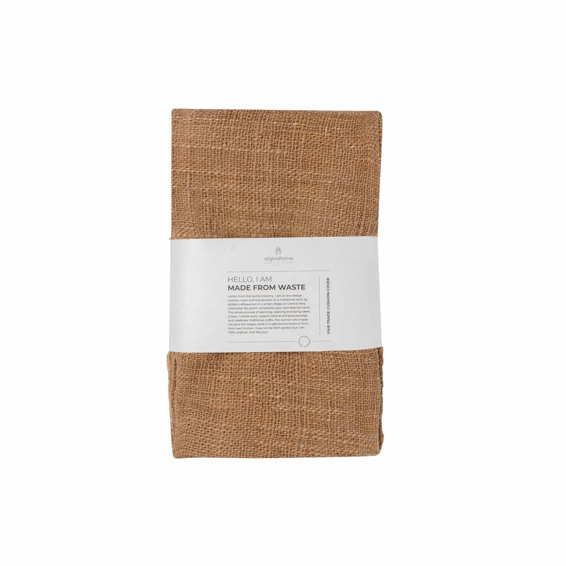 Originalhome Cushion Waste Cotton – Brown (60 X 60)