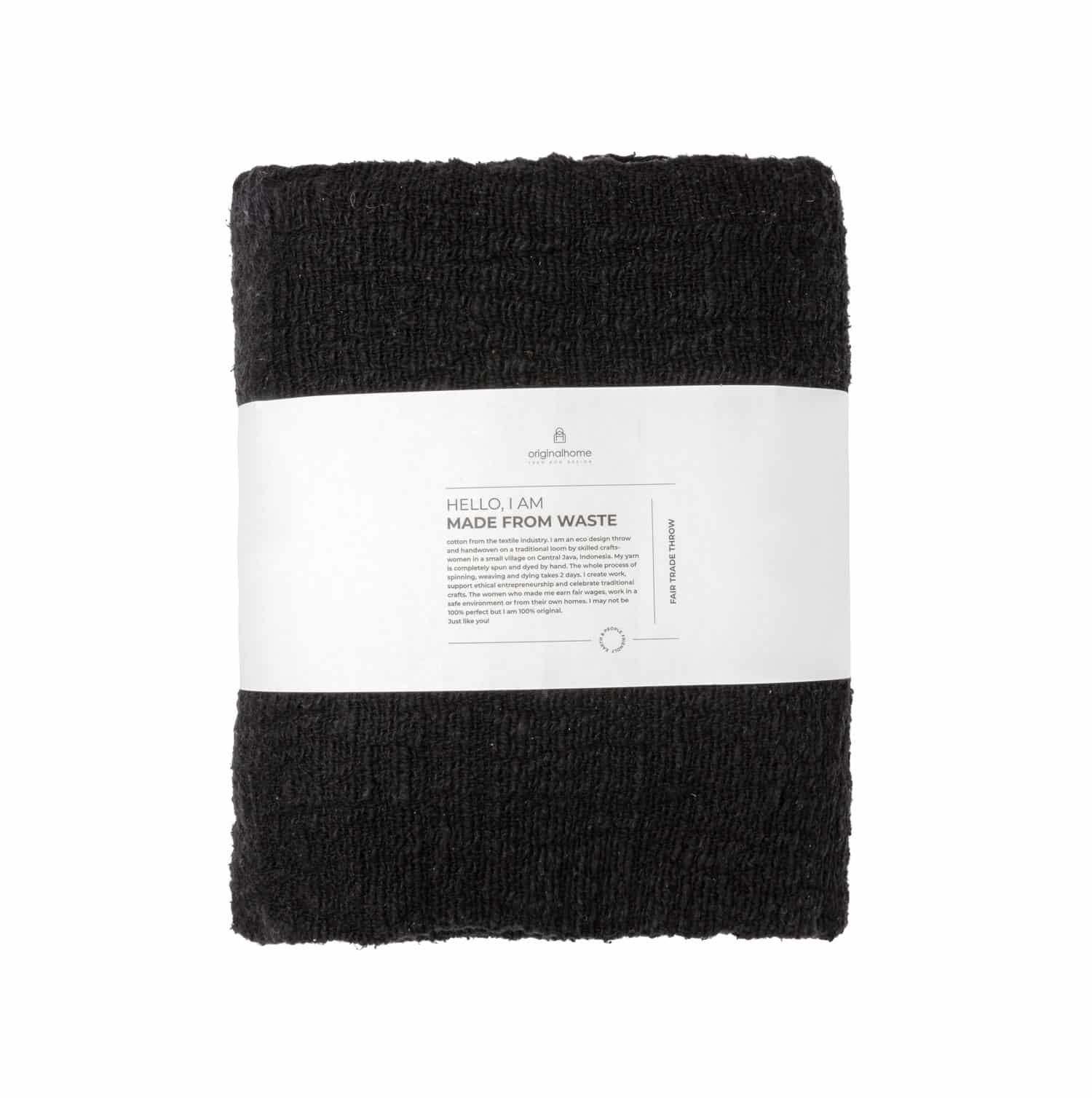 Originalhome Throw Waste Cotton – Black