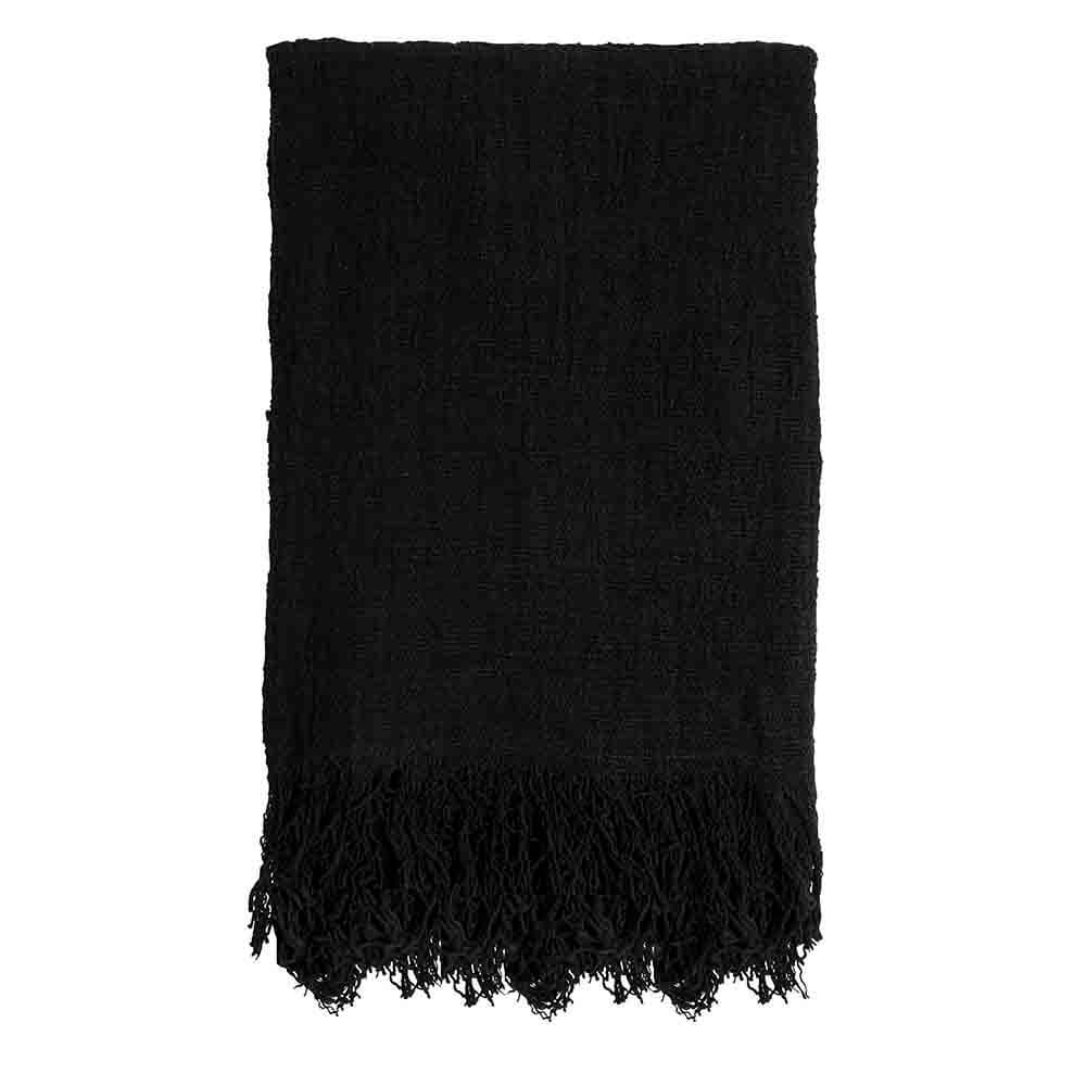 originalhome Throw Waste Cotton – Black